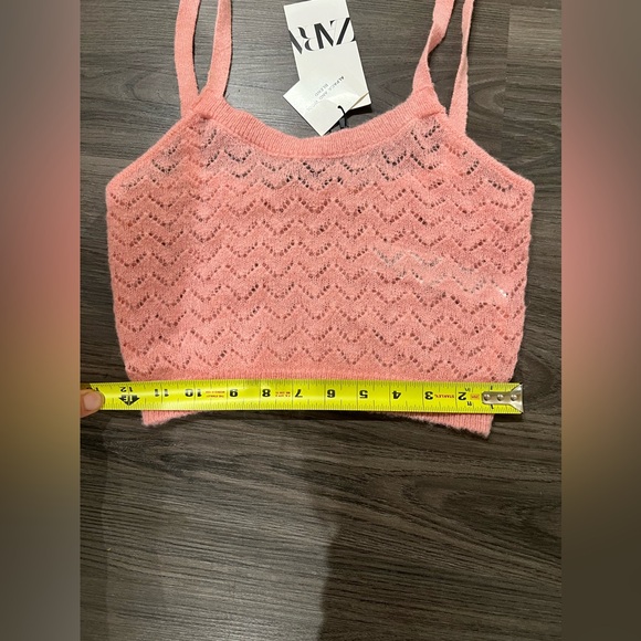 NWT Zara Alpaca-Wool Pointelle Knit Cropped Camisole - Picture 4 of 9